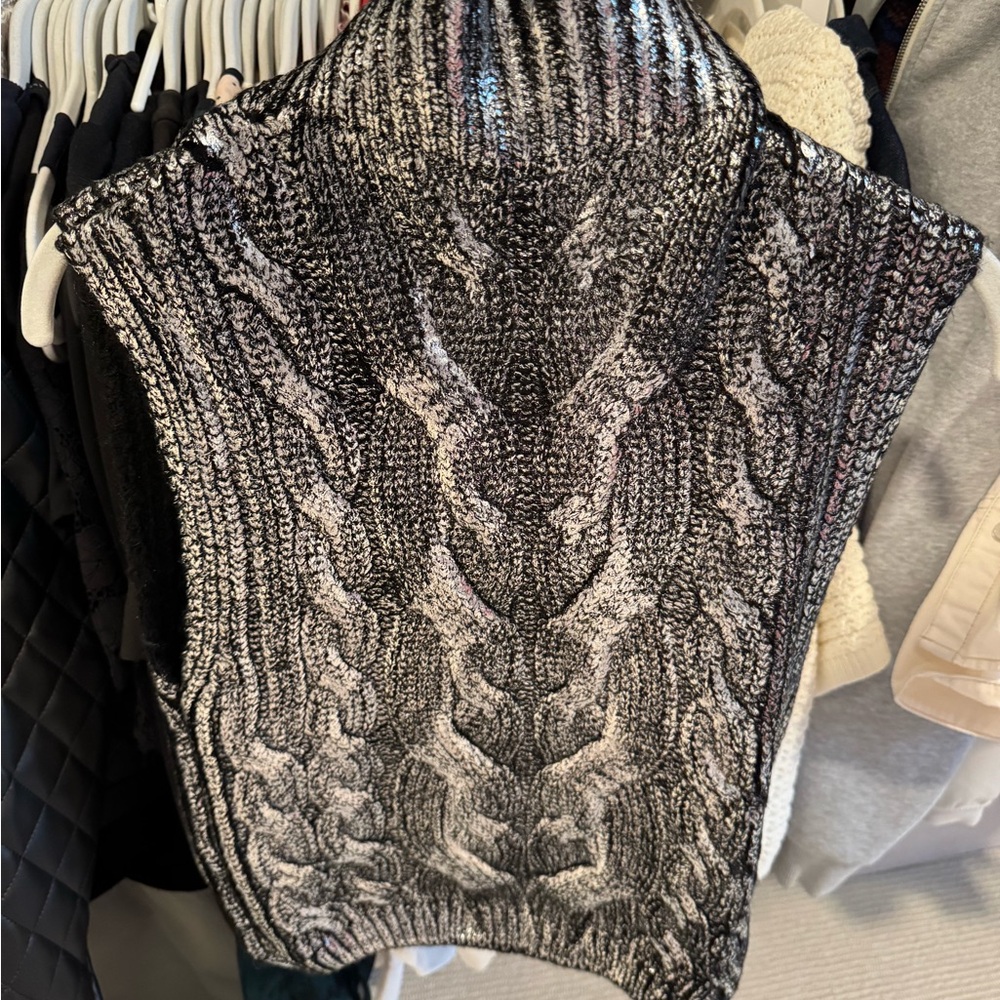 NWT! Metallic silver sleeveless knit sweater/vest from Anthropologie